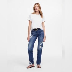 Madewell Women’s 26 The Dean Easy Straight Jean Japanese Shibori Wash Denim NWT